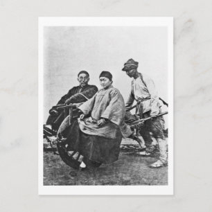 Chinese rickshaw, c.1870 (b/w photo) postcard
