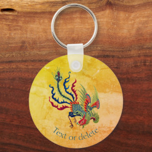 Chinese Rooster Art Design Personalized Keychain
