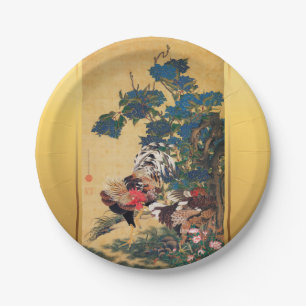 Chinese Rooster New Year 2017 Japanese Art Paper P Paper Plate