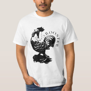Chinese Rooster Year Black silhouette Men Tee