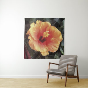 Chinese Rose Flower Artistic Floral Bloom Tapestry