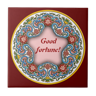 Chinese round pattern good fortune tile