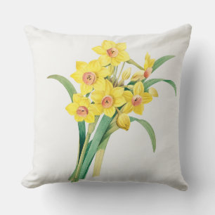 Chinese Sacred Lily, Pierre-Joseph Redouté,  Throw Pillow