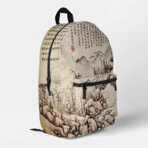 Chinese Scroll ink landscape art Printed Backpack