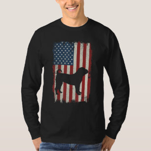Chinese Shar Pei American Flag Usa Dog Puppy Us T-Shirt