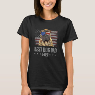 Chinese Shar Pei Best Dog Dad Ever Retro Usa Ameri T-Shirt