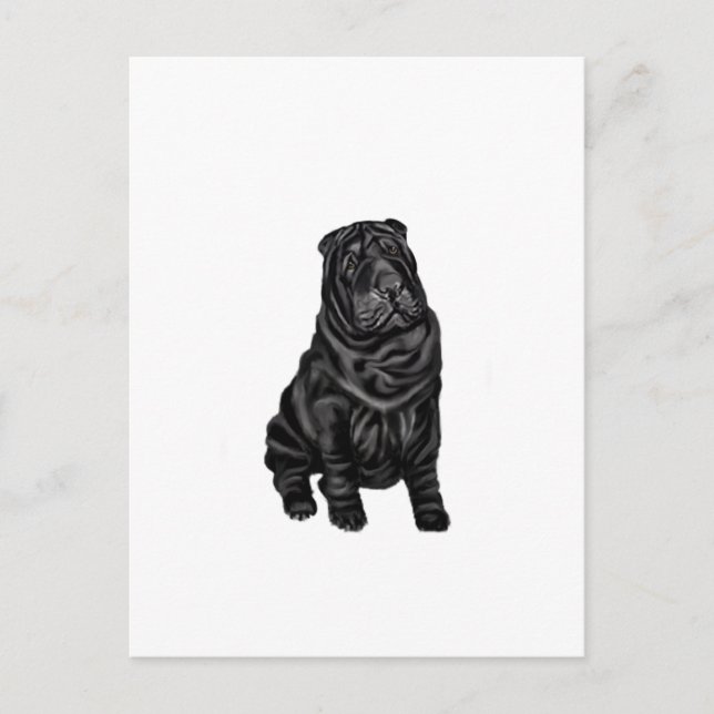 Chinese Shar Pei - black Postcard (Front)