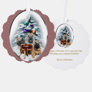 Chinese Shar-Pei Christmas Gifts Ornament Card