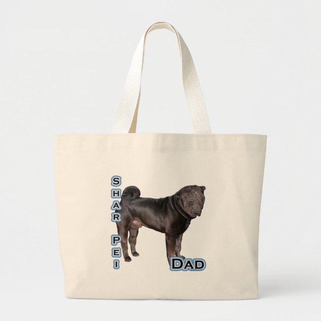 Chinese Shar Pei Dad 4 Large Tote Bag (Front)