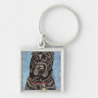 Chinese Shar-Pei Dog Art - Tia Keychain