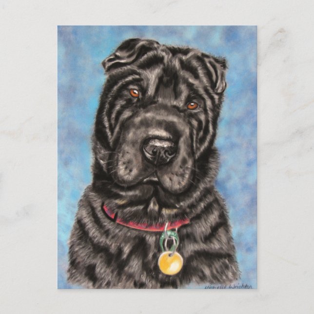 Chinese Shar-Pei Dog Art - Tia Postcard (Front)