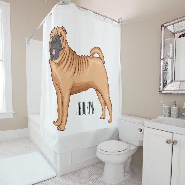 Chinese Shar-Pei dog cartoon illustration (In Situ)