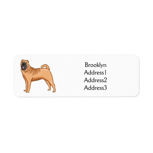 Chinese Shar-Pei dog cartoon illustration (Front)