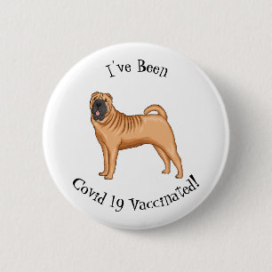 Chinese Shar-Pei dog cartoon illustration 2 Inch Round Button