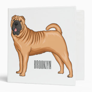 Chinese Shar-Pei dog cartoon illustration Binder