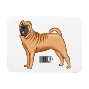 Chinese Shar-Pei dog cartoon illustration Magnet