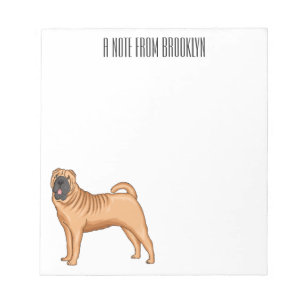 Chinese Shar-Pei dog cartoon illustration Notepad