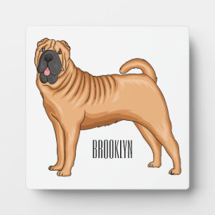 Chinese Shar-Pei dog cartoon illustration Plaque