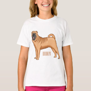 Chinese Shar-Pei dog cartoon illustration T-Shirt