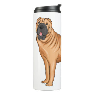 Chinese Shar-Pei dog cartoon illustration Thermal Tumbler
