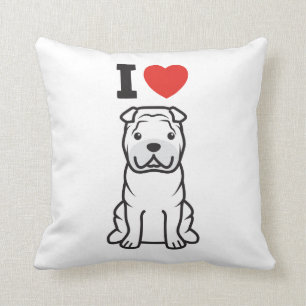 Chinese Shar-Pei Dog Cartoon Throw Pillow