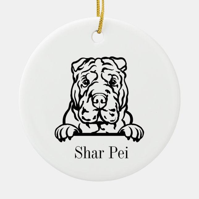 Chinese Shar Pei  dog ornament (Front)