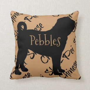 Chinese Shar-Pei Dog Silhouette Custom Pillow