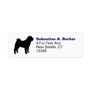 Chinese Shar-Pei Dog Silhouette Return Address