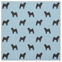 Chinese Shar-Pei Dog Silhouettes Black and Blue