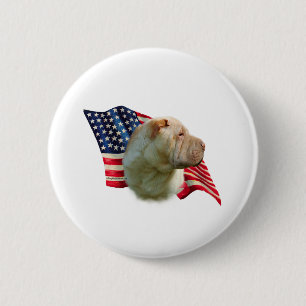 Chinese Shar-Pei Flag 2 Inch Round Button