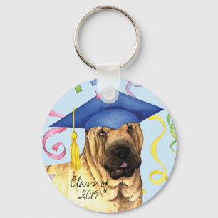 Chinese Shar-Pei Graduate Keychain