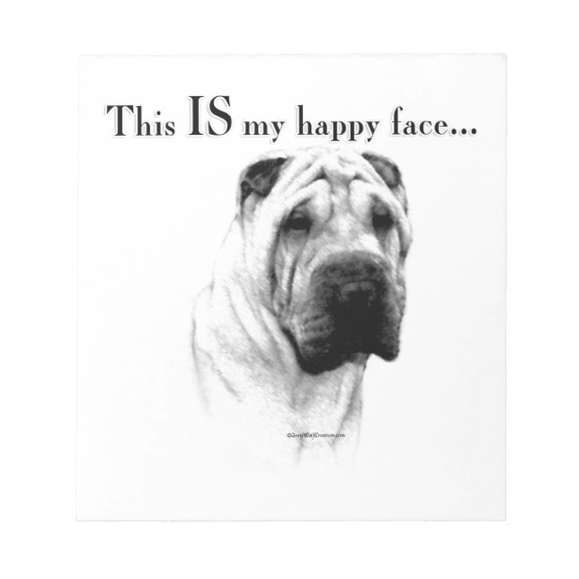 Chinese Shar Pei Happy Face Notepad (Front)