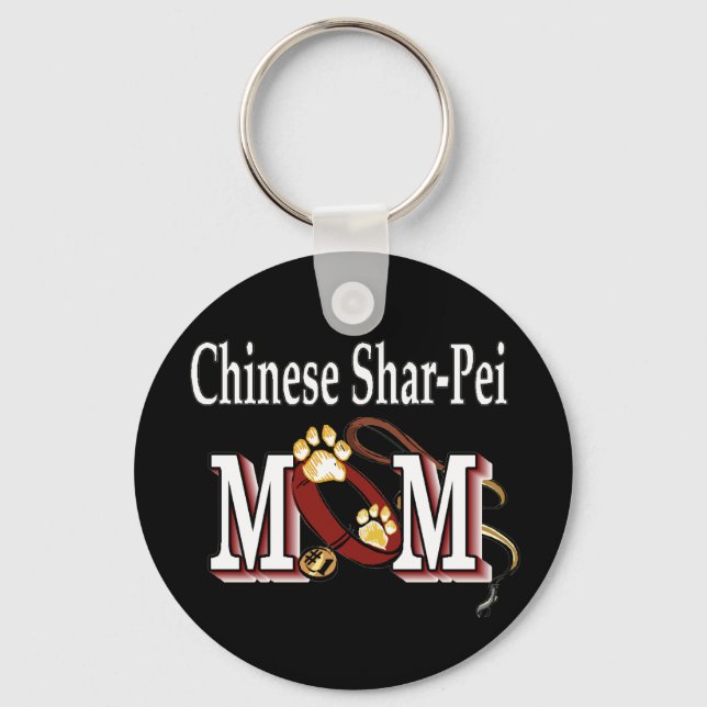 Chinese Shar-pei Mom Gifts Keychain (Front)