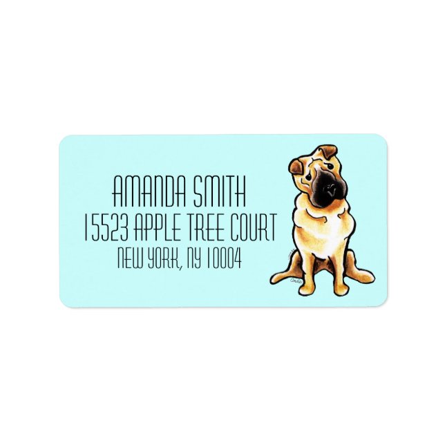 Chinese Shar Pei Off-Leash Art™ Custom Colour Label (Front)