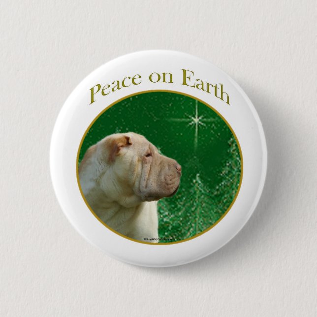 Chinese Shar-Pei Peace 2 Inch Round Button (Front)