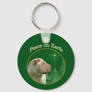 Chinese Shar-Pei Peace Keychain