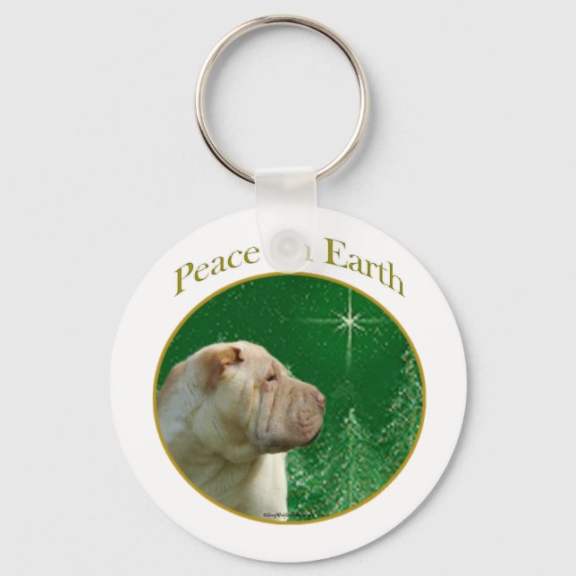 Chinese Shar-Pei Peace Keychain (Front)