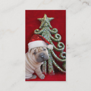 Chinese shar pei puppy business card
