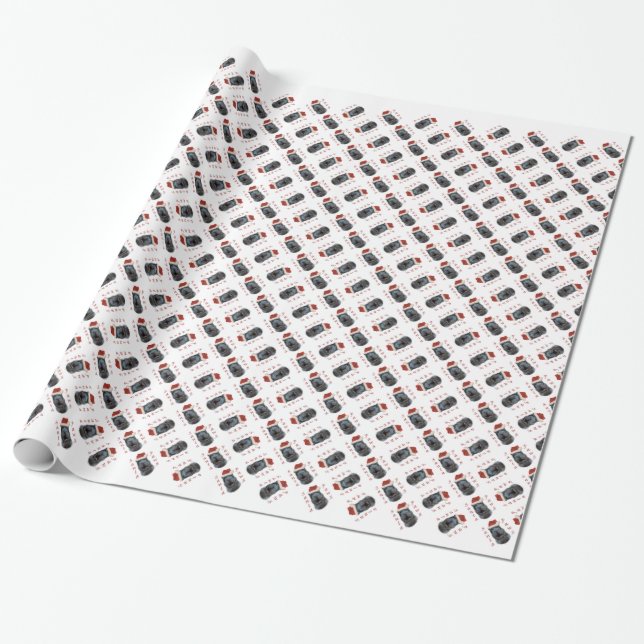 Chinese Shar-Pei Santa Paws Wrapping Paper (Unrolled)