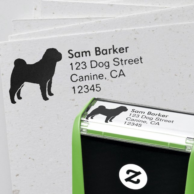 Chinese Shar Pei Silhouette Return Address Self-inking Stamp (Creator Uploaded)