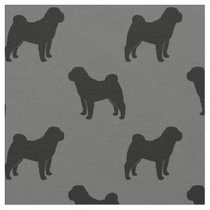 Chinese Shar-Pei Silhouettes Pattern Fabric