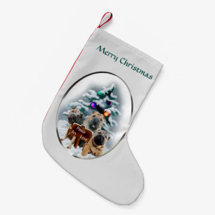 Chinese Shar-Pei Trio Christmas Small Christmas Stocking