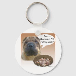 Chinese Shar Pei Turkey Keychain