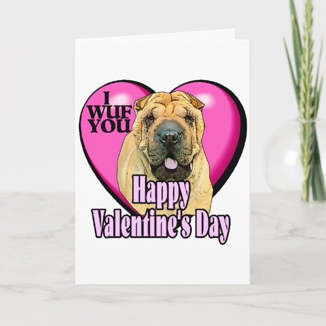 Chinese Shar-pei Valentines Day Holiday Card (Front)