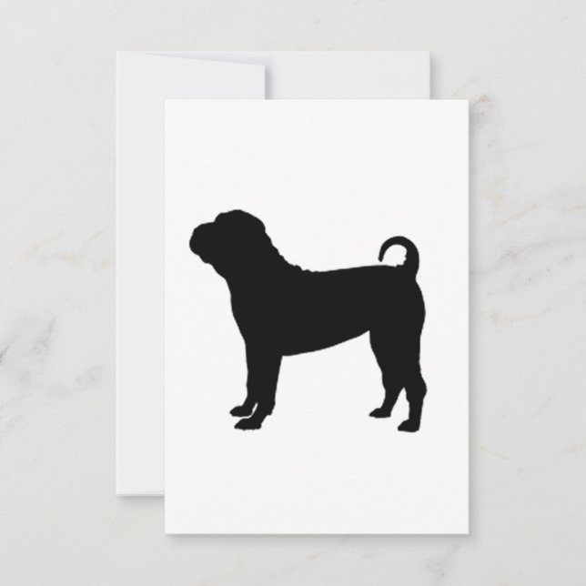 chinese shar silo black thank you card (Front)