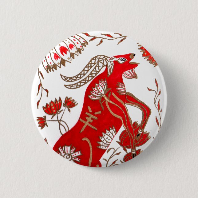 Chinese Sheep Astrology 2 Inch Round Button (Front)
