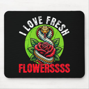 Chinese Snake Lunar New Year 2025 I Love Fresh Flo Mouse Pad