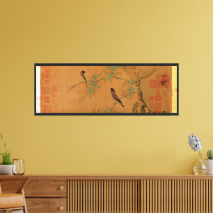 Chinese Song Dynasty Finches and bamboo Lamp Shade Canvas Print
