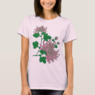 Chinese spider chrysanthemums - coral pink T-Shirt