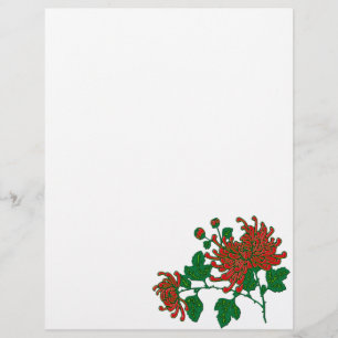 Chinese spider chrysanthemums, deep Chinese red